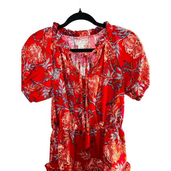 NWT XS Band Of The Free Connie Garnet Mini Red Floral Bohemian Dress - Picture 14 of 16